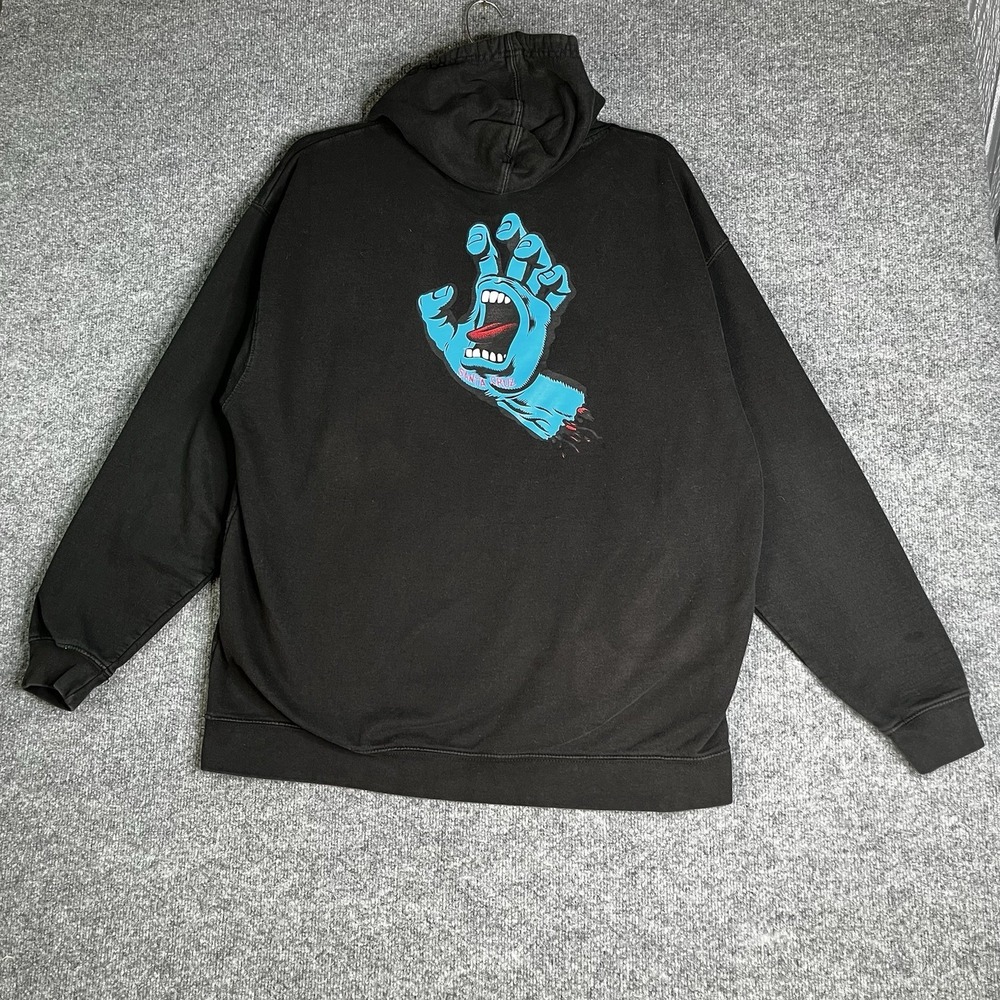 Y2K Santa Cruz Skateboard Screaming Hand Hoodie Men XXL Black